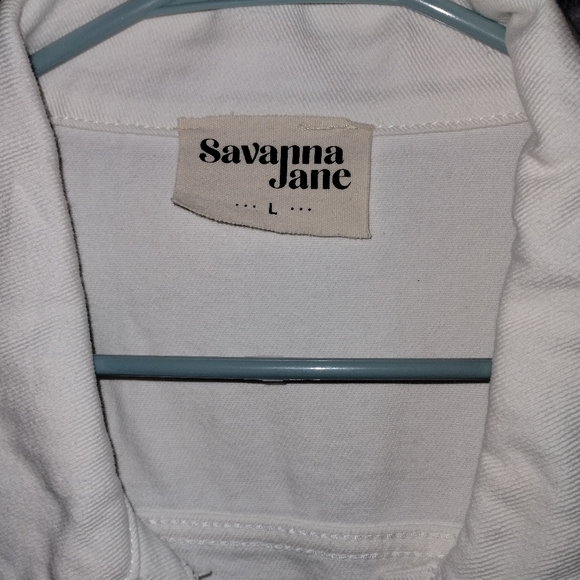 Savannah Jane Pearl Studded White Denim Jacket NWOT - Picture 4 of 4